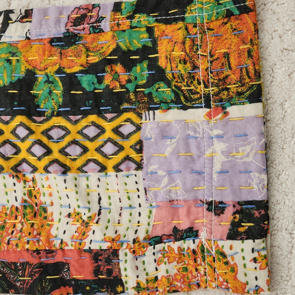 Free People Patchwork Multi-Color Straight Leg Tr… - image 9